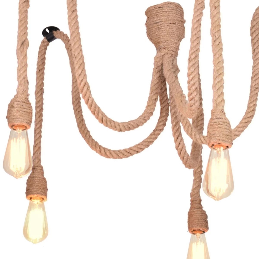 LED Luster na sajli ROPE CASA 5xE27/10W/230V pauk