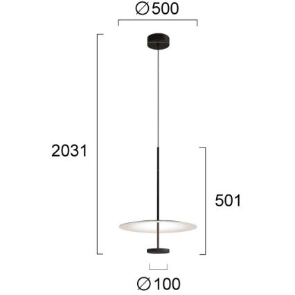 LED luster na sajli ROSS LED/13W/230V crna/bijela