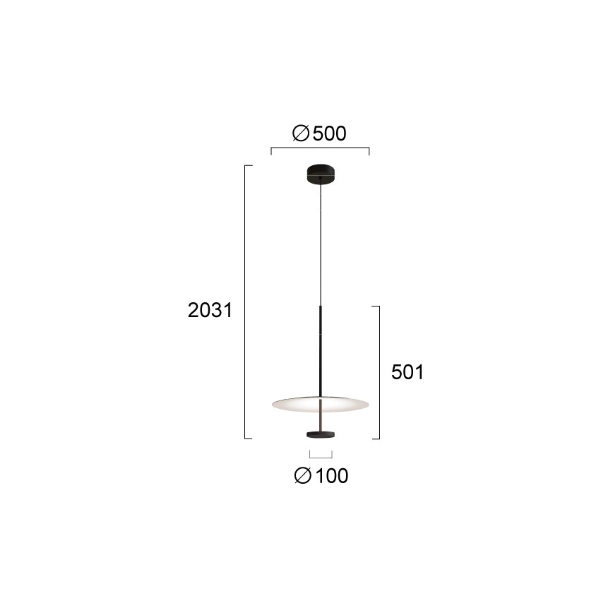 LED luster na sajli ROSS LED/13W/230V crna/bijela