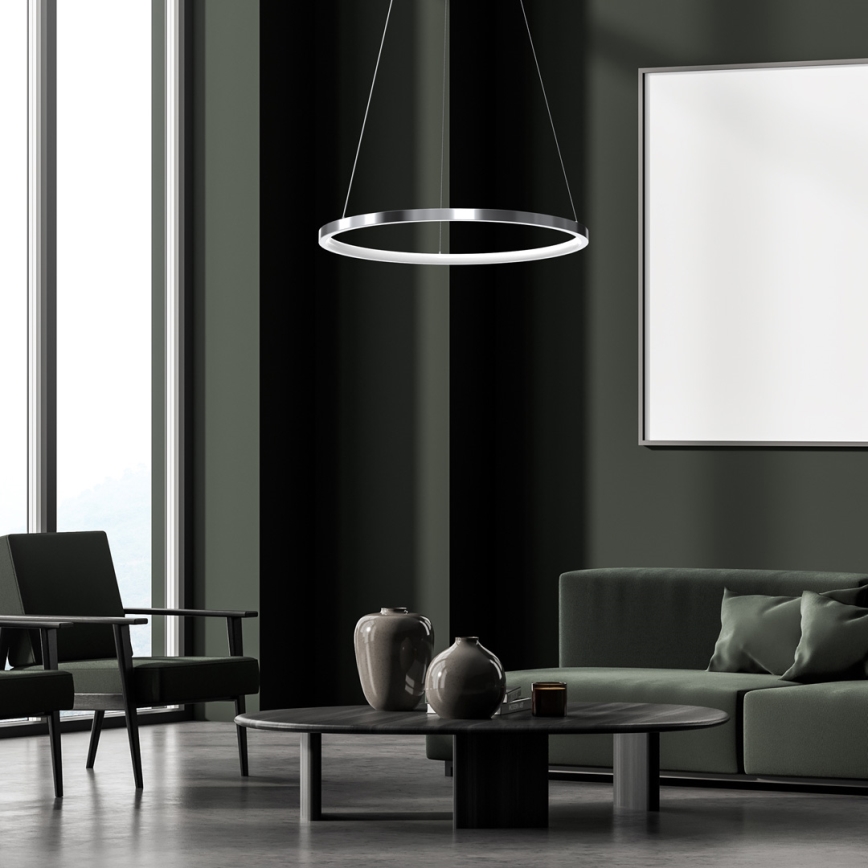 LED Luster na sajli ROTONDA LED/27W/230V sjajni krom