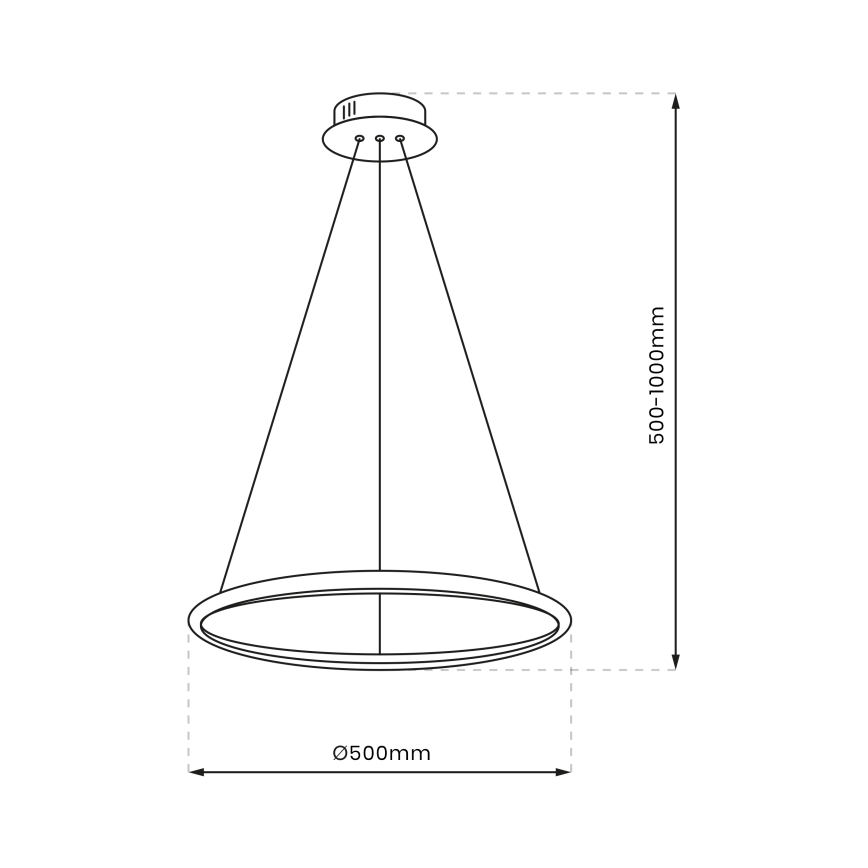 LED Luster na sajli ROTONDA LED/27W/230V sjajni krom