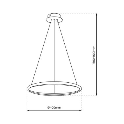 LED Luster na sajli ROTONDA LED/27W/230V zlatna