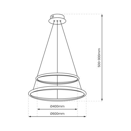 LED Luster na sajli ROTONDA LED/51W/230V sjajni krom