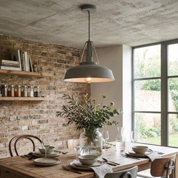 LED luster na sajli RYAN 1xE27/60W/230V sivi