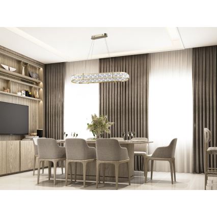 LED prigušivi kristalni luster na sajli ENRIQUE LED/50W//230V 3000-6000K + daljinski upravljač