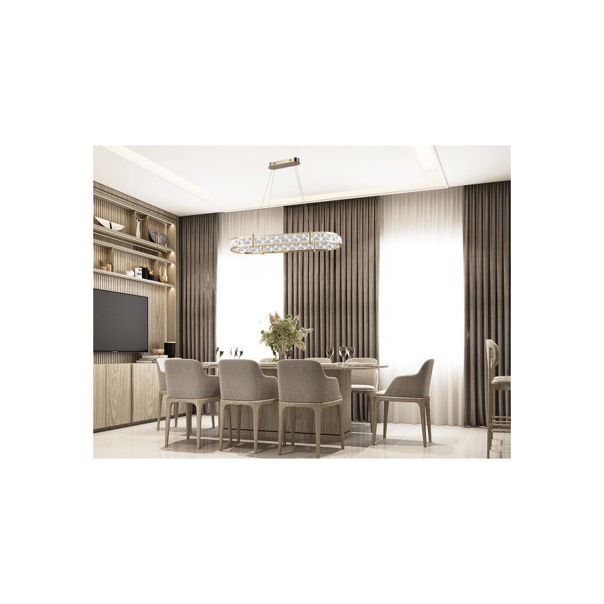 LED prigušivi kristalni luster na sajli ENRIQUE LED/50W//230V 3000-6000K + daljinski upravljač