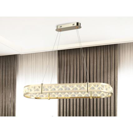 LED prigušivi kristalni luster na sajli ENRIQUE LED/50W//230V 3000-6000K + daljinski upravljač