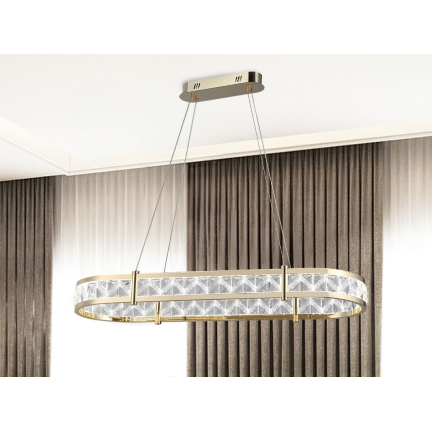 LED prigušivi kristalni luster na sajli ENRIQUE LED/50W//230V 3000-6000K + daljinski upravljač