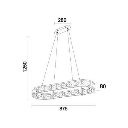 LED prigušivi kristalni luster na sajli ENRIQUE LED/50W//230V 3000-6000K + daljinski upravljač