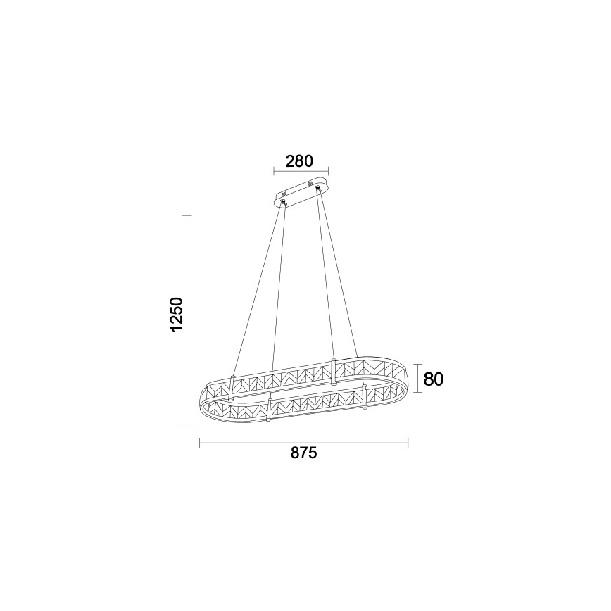LED prigušivi kristalni luster na sajli ENRIQUE LED/50W//230V 3000-6000K + daljinski upravljač