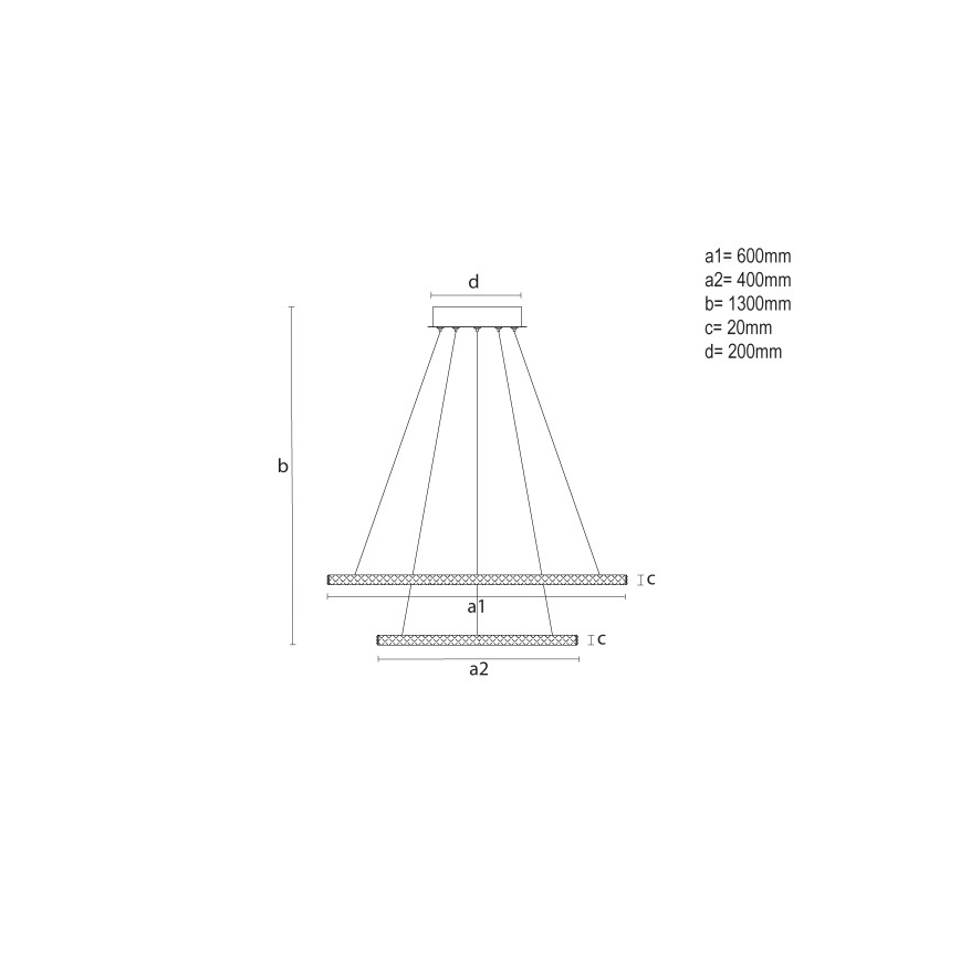 LED luster na sajli s mogućnošću prigušivanja LED/150W/230V 3000-6500K + daljinski upravljač