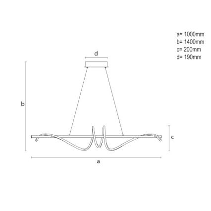 LED luster na sajli s mogućnošću prigušivanja LED/50W/230V 3000-6500K 100 cm + daljinski upravljač