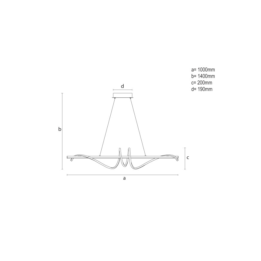 LED luster na sajli s mogućnošću prigušivanja LED/50W/230V 3000-6500K 100 cm + daljinski upravljač