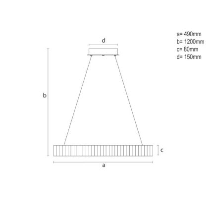 LED luster s mogućnošću prigušivanja na sajli LED/75W/230V 3000-6500K Ø 49 cm + daljinski upravljač