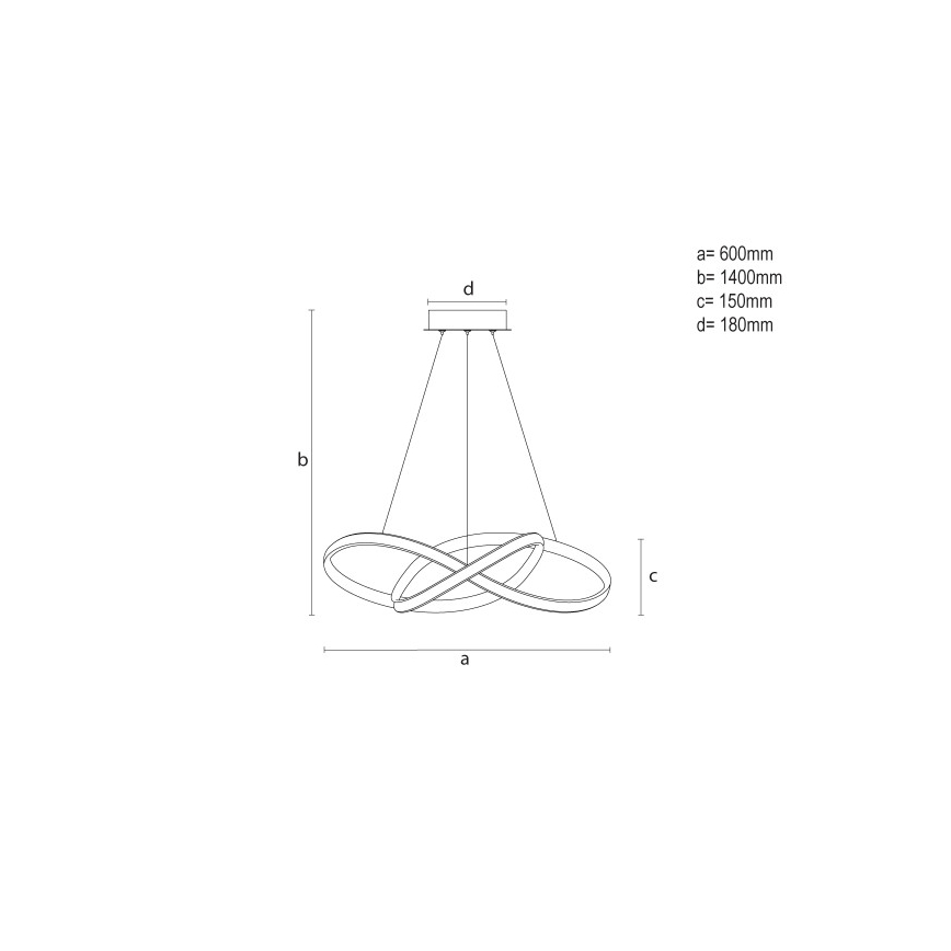 Prigušivi LED luster na sajli LED/85W/230V 3000-6500K Ø 60 cm + daljinski upravljač