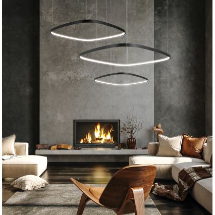 LED luster s mogućnošću prigušivanja na sajli LORENZO LED/70W/230V 3000/4000/6000K crna + daljinski upravljač