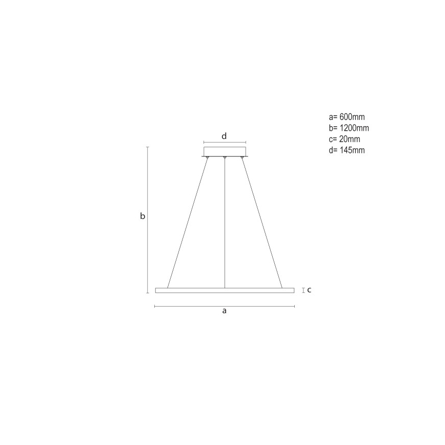 LED luster na sajli s prigušivanjem LED/32W/230V 3000-6500K Ø 60 cm + daljinski upravljač