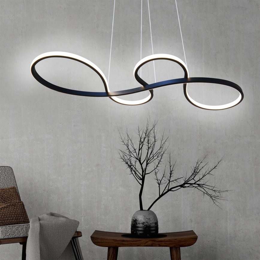LED Luster na sajli SALSA LED/38W/230V 4000K crna