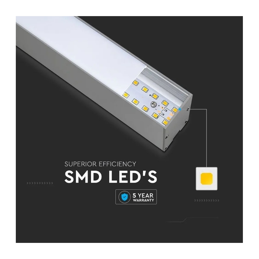 LED Luster na sajli SAMSUNG CHIP LED/40W/230V 4000K srebrna
