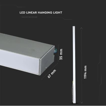 LED Luster na sajli SAMSUNG CHIP LED/40W/230V 4000K srebrna