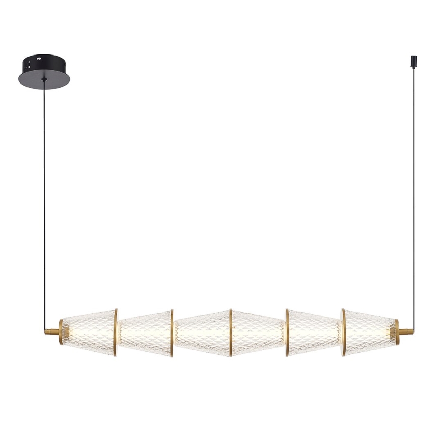 LED Luster na sajli SANSA LED/11W/230V zlatna/prozirna