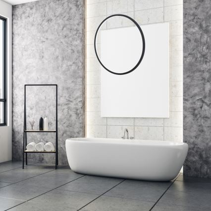 LED luster na sajli SATURNO LED/28W/230V Ø 50 cm IP44 crna