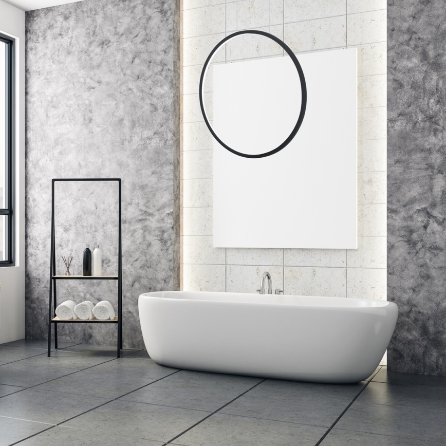 LED luster na sajli SATURNO LED/28W/230V Ø 50 cm IP44 crna