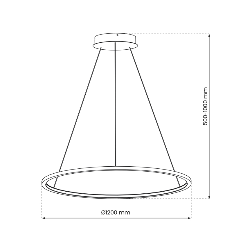 LED luster na sajli SATURNO LED/65W/230V Ø 120 cm IP44 crni