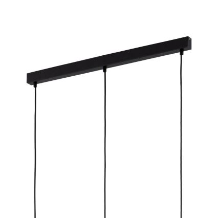 LED luster na sajli SEBO 3xE27/15W/230V crna/dimljeno bež