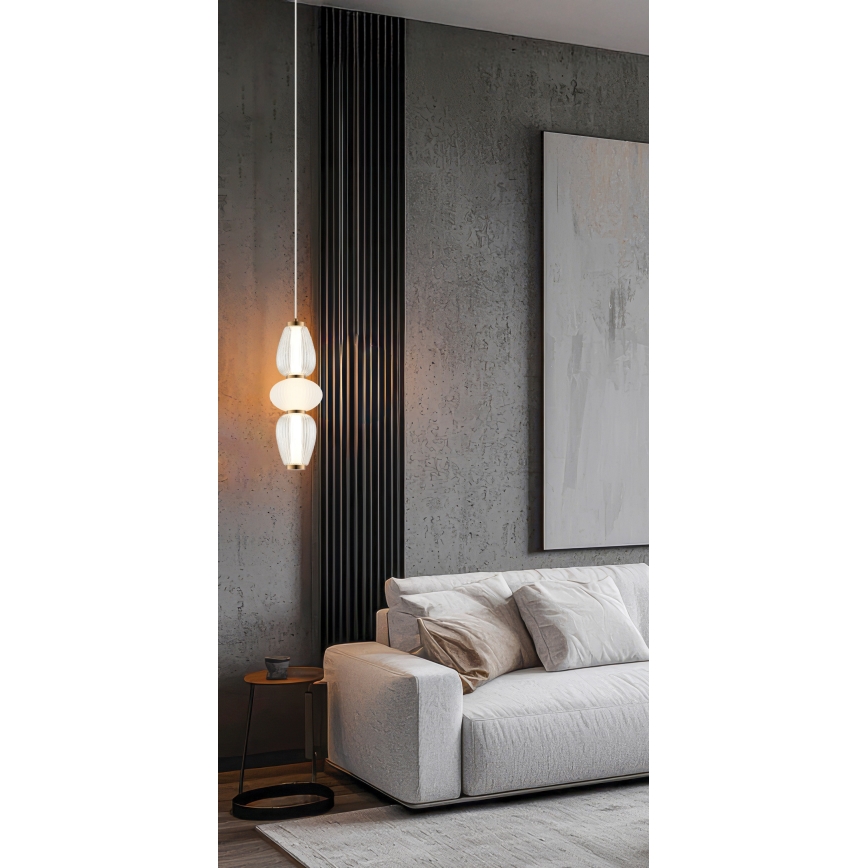 LED luster na sajli SHINY LED/17W/230V bijela/zlatna