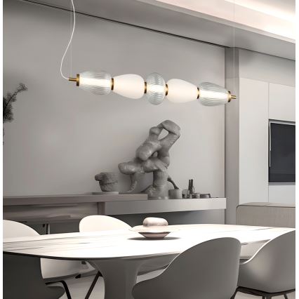 LED luster na sajli SHINY LED/23W/230V bijela/zlatna