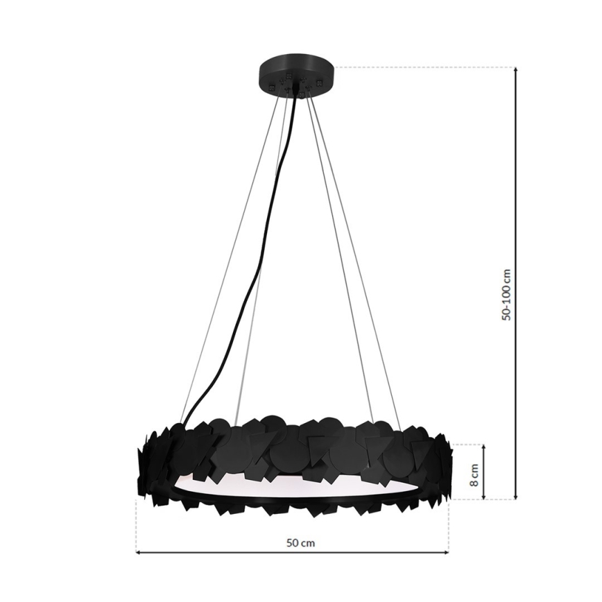 LED Luster na sajli SOHO 1xLED/24W/230V crna