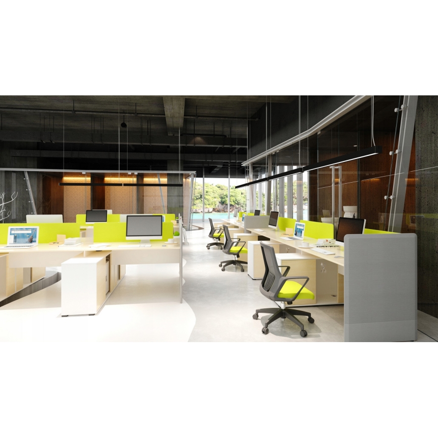 LED luster na sajli/stropno prislonjen LED/44W/230V 6000K 120 cm crna