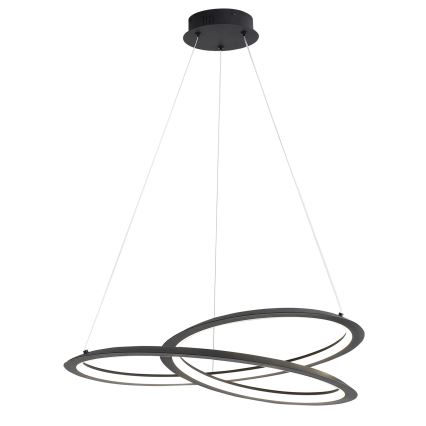 LED Luster na sajli TANGO LED/44W/230V 4000K pr. 60 cm crna