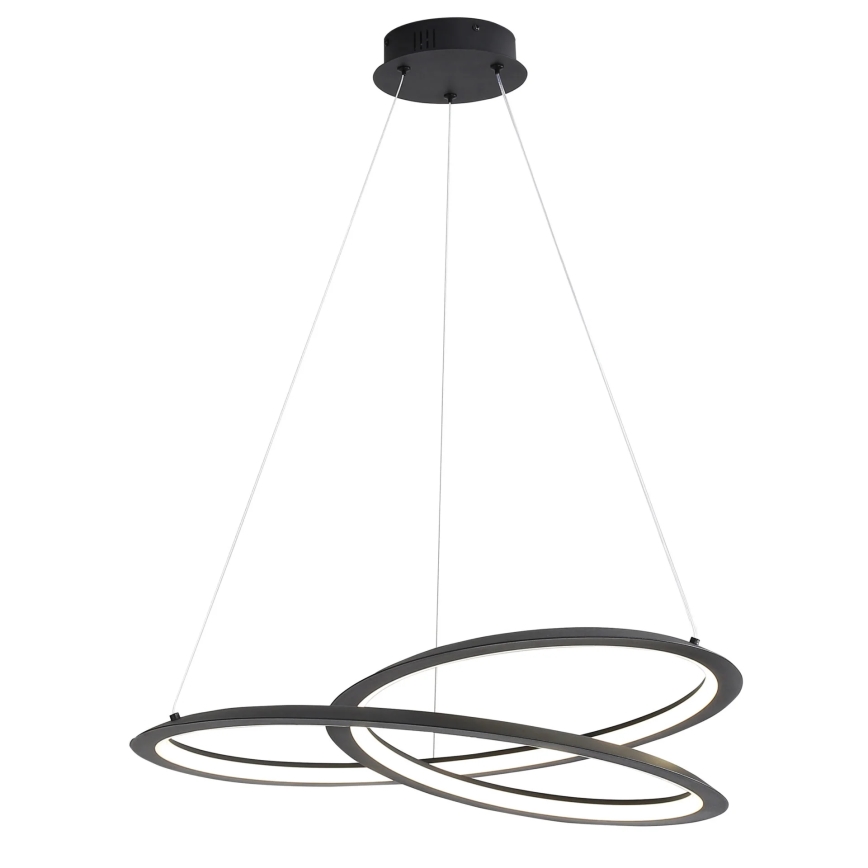 LED Luster na sajli TANGO LED/44W/230V 4000K pr. 60 cm crna