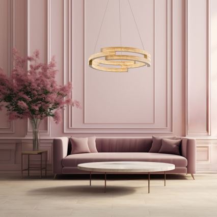 LED luster na sajli TARJA LED/36W/230V 3000/4000/6000K promjer 60 cm zlatna