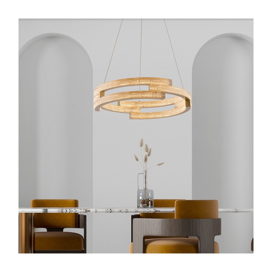 LED luster na sajli TARJA LED/36W/230V 3000/4000/6000K promjer 60 cm zlatna