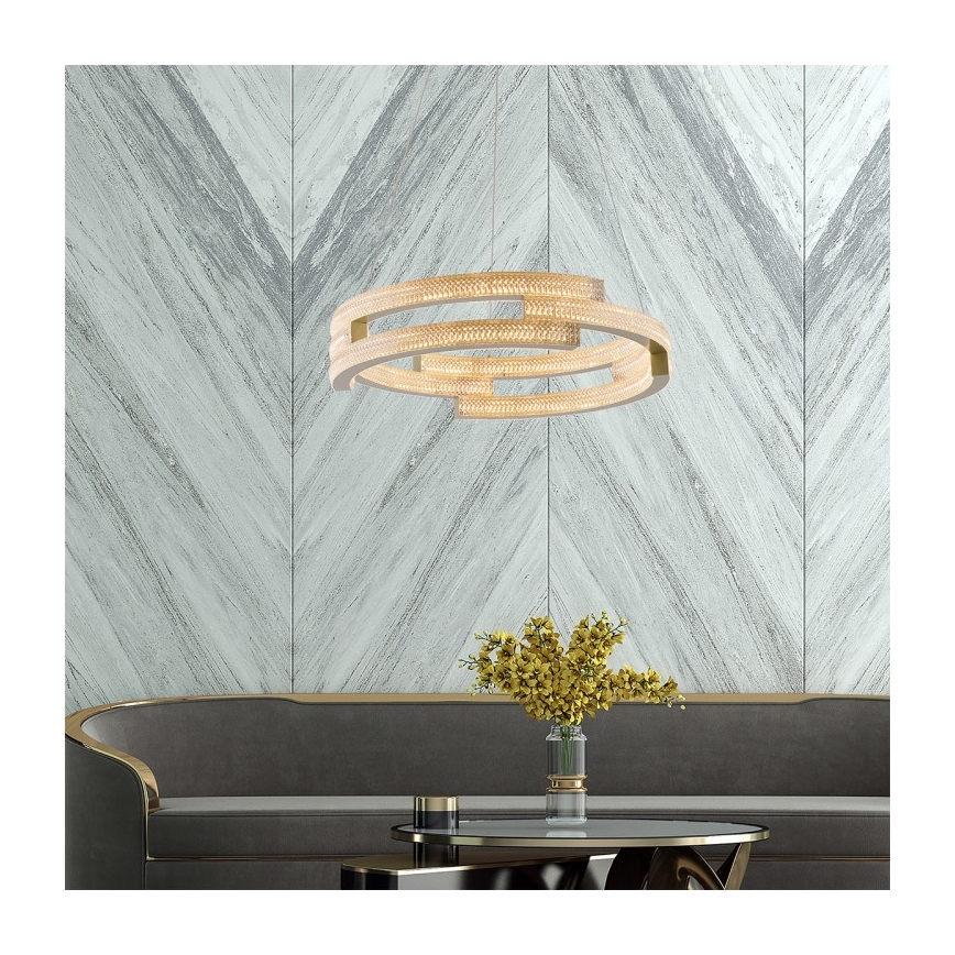 LED luster na sajli TARJA LED/36W/230V 3000/4000/6000K promjer 60 cm zlatna