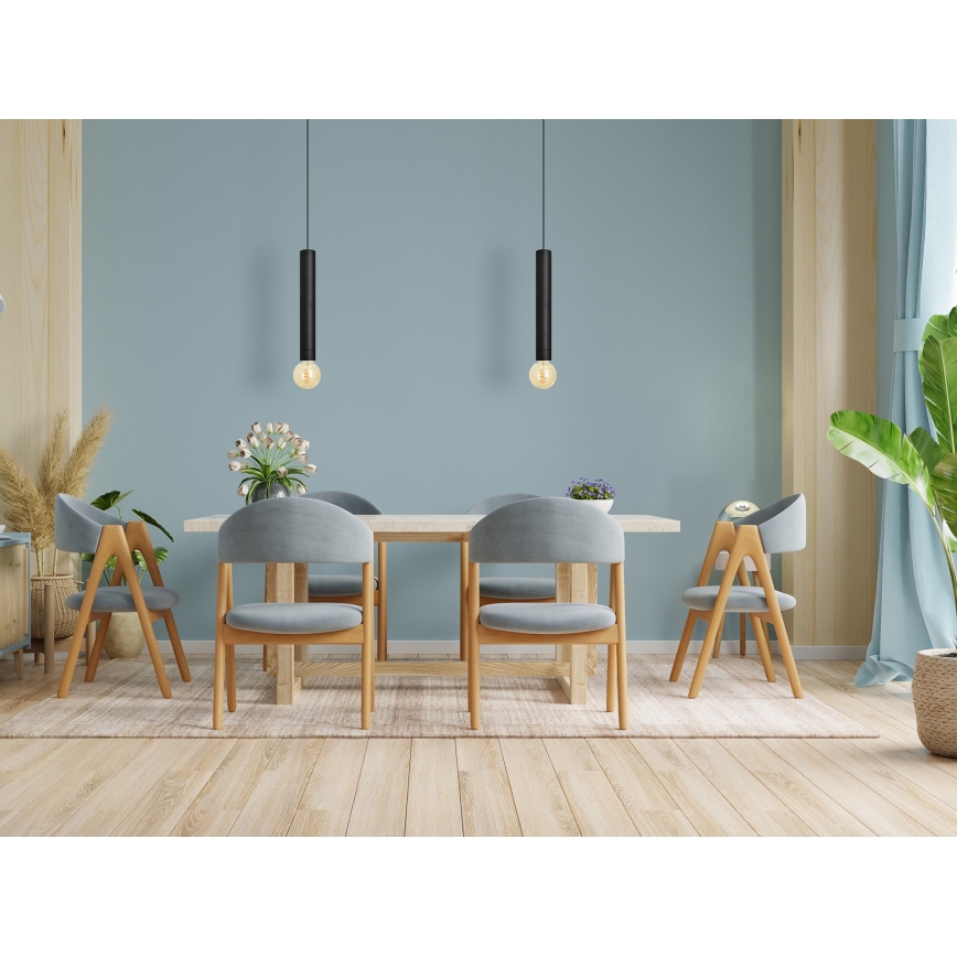 LED Luster na sajli TUBA 1xGU10/20W/230V crna