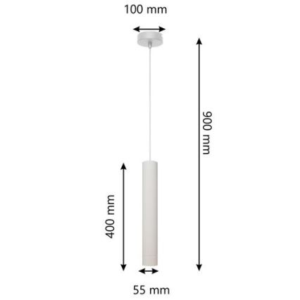 LED Luster na sajli TUBA 1xGU10/4,8W/230V bijela