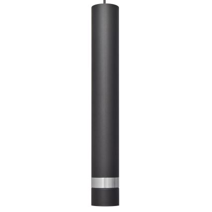 LED Luster na sajli TUBA 1xGU10/4,8W/230V crna/sjajni krom