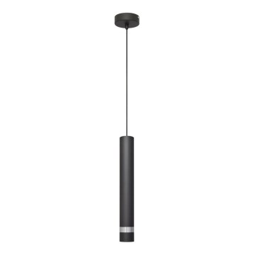 LED Luster na sajli TUBA 1xGU10/4,8W/230V crna/sjajni krom