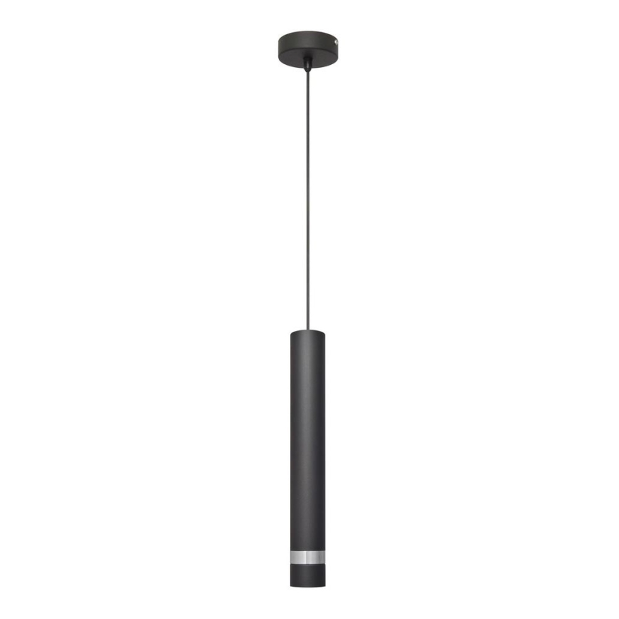 LED Luster na sajli TUBA 1xGU10/4,8W/230V crna/sjajni krom