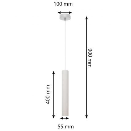 LED Luster na sajli TUBA 1xGU10/4,8W/230V siva/mat krom