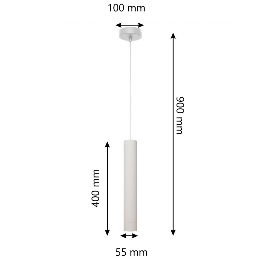 LED Luster na sajli TUBA 1xGU10/4,8W/230V siva/mat krom