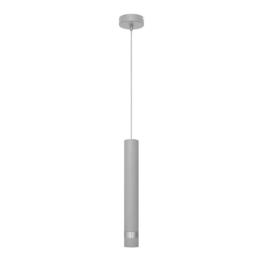 LED Luster na sajli TUBA 1xGU10/4,8W/230V siva/sjajni krom