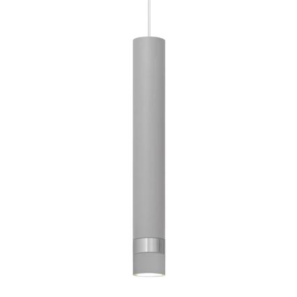 LED Luster na sajli TUBA 1xGU10/4,8W/230V siva/sjajni krom
