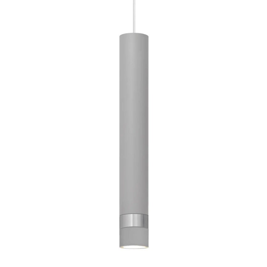 LED Luster na sajli TUBA 1xGU10/4,8W/230V siva/sjajni krom