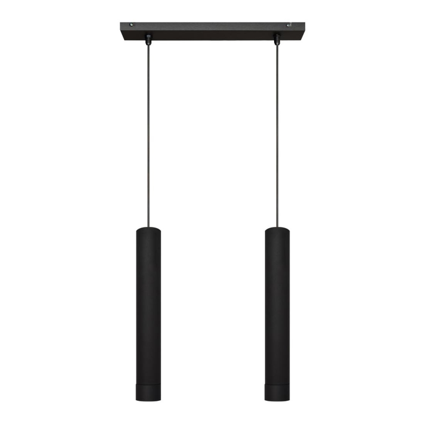 LED Luster na sajli TUBA 2xGU10/4,8W/230V crna