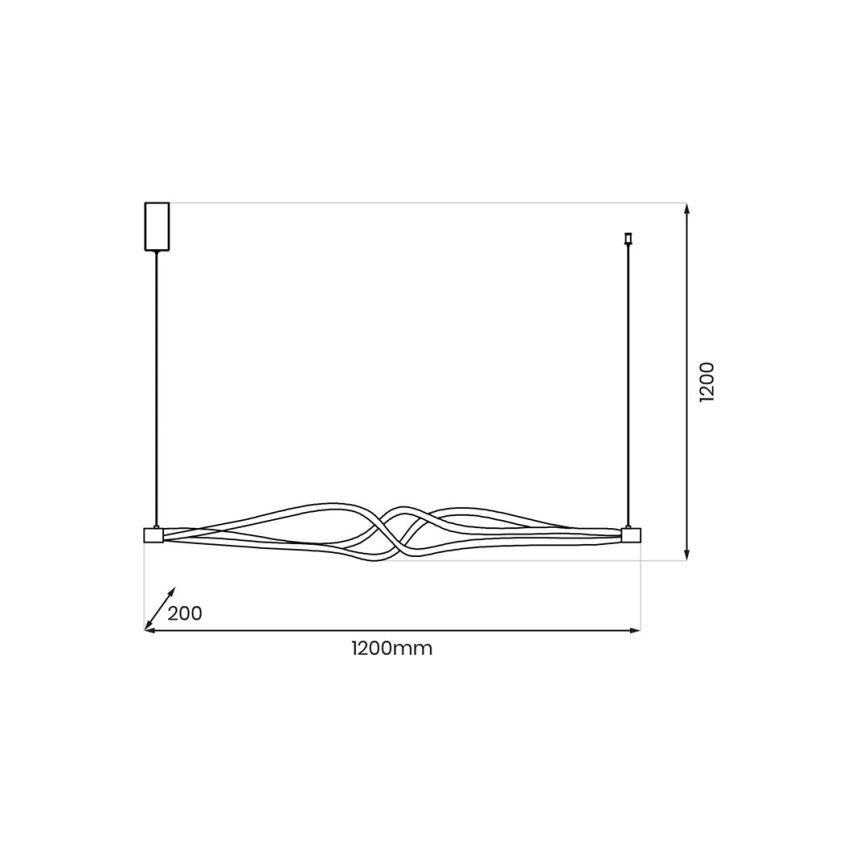 LED Luster na sajli TWISTER LED/56W/230V crna
